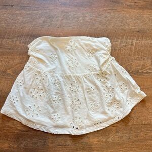 American Eagle Outfitters White Eyelet Tube Top